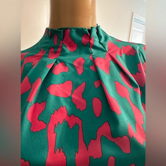 New-Color Block Leopard Print Women’s Blouse - Picture 5 of 7